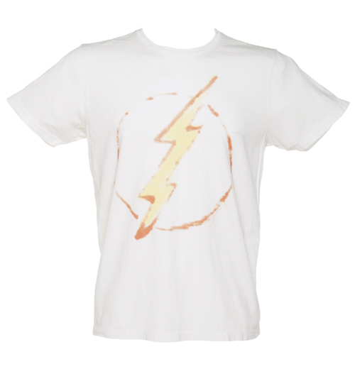 Mens Off White Distressed Flash Logo