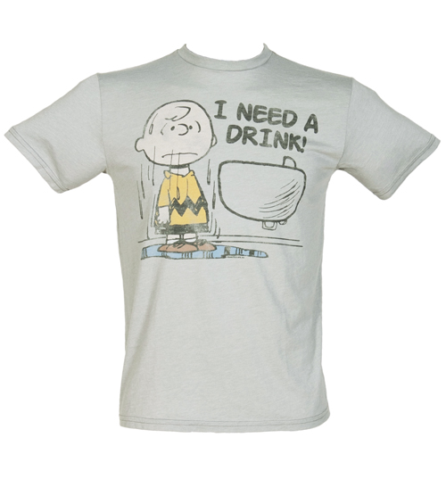 Junk Food Mens Peanuts I Need A Drink Charlie T-Shirt