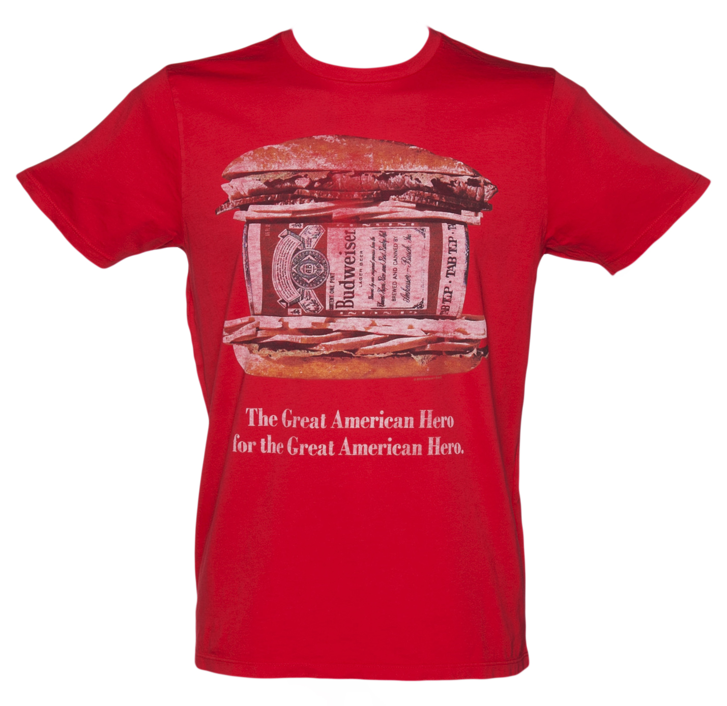 Junk Food Mens Red Budweiser Hero T-Shirt from Junk
