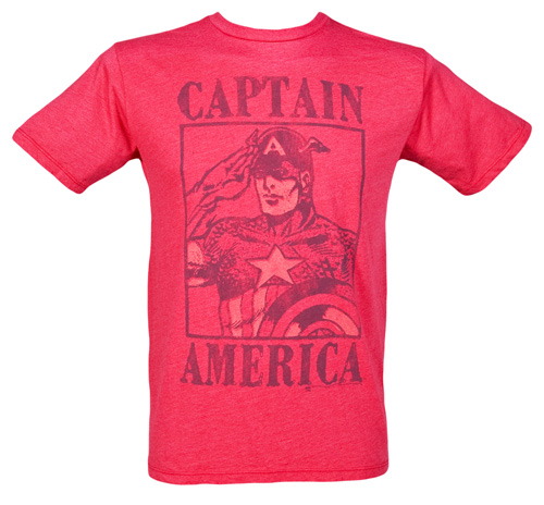 Mens Red Captain Amercia T-Shirt from Junk