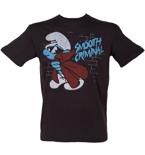 Junk Food Mens Smooth Criminal Smurfs T-Shirt from