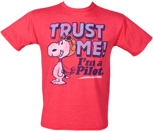 Junk Food Mens Snoopy Trust Me Im A Pilot