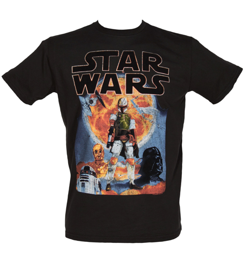Junk Food Mens Star Wars Vintage Print T-Shirt from