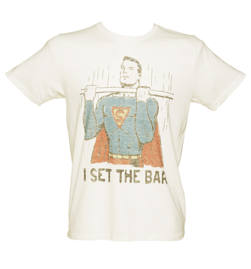 Junk Food Mens Sugar White I Set The Bar Superman