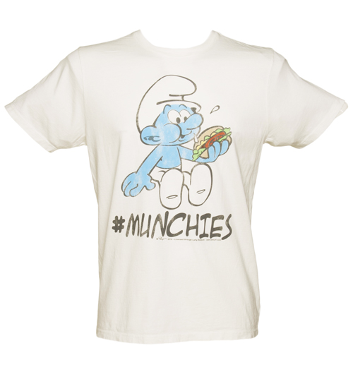 Junk Food Mens Sugar White Smurfs Munchies T-Shirt