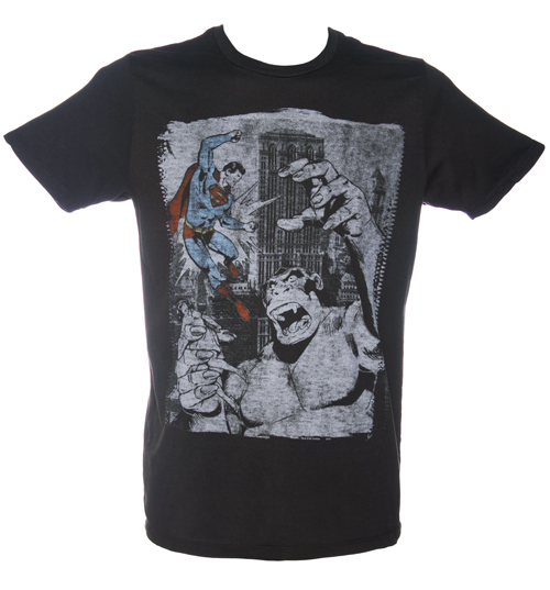 Mens Superman Flying Black Label T-Shirt