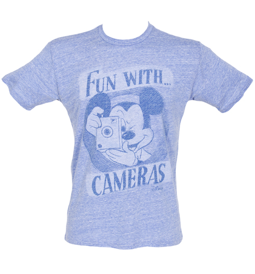 Junk Food Mens Triblend Mickey Mouse Fun With Cameras