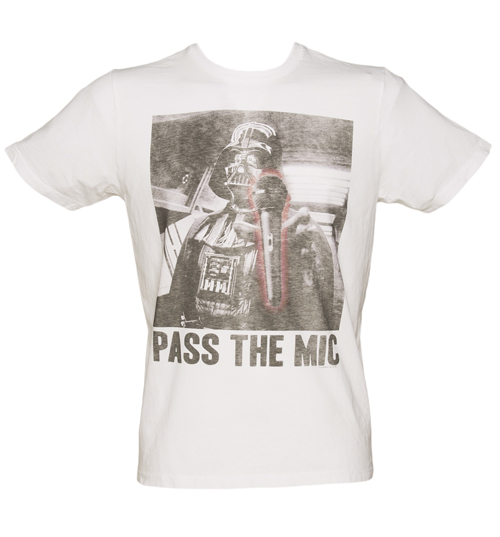Mens White Darth Vader Pass The Mic Star