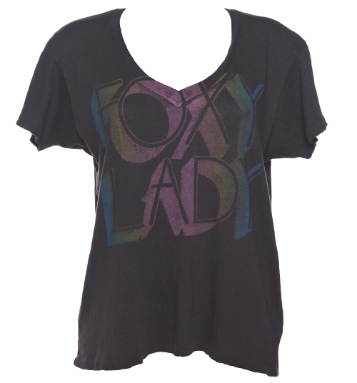 Junk Food Originals Ladies Foxy Lady Oversized V-Neck T-Shirt from