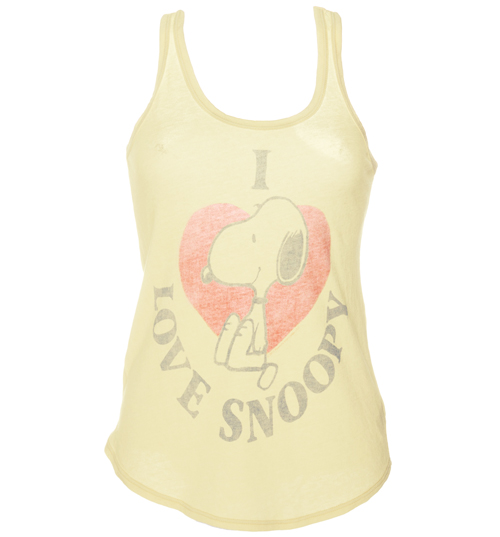 Junk Food Originals Ladies I Love Snoopy Vintage Racerback Tank from