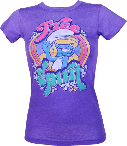 Junk Food Purple Free Spirit Ladies Smurfette T-Shirt from