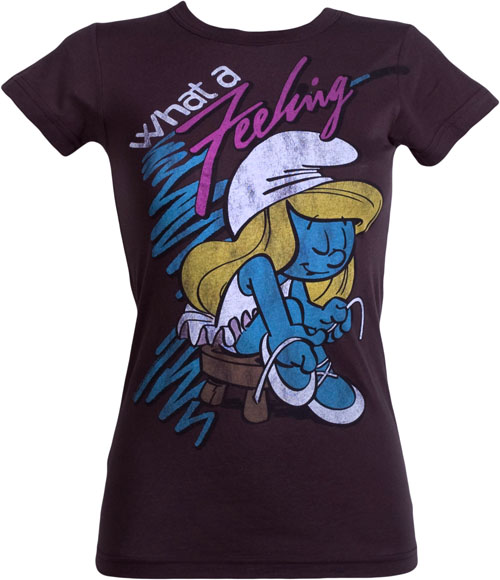 Smurfette What A Feeling Ladies T-Shirt from Junk Food