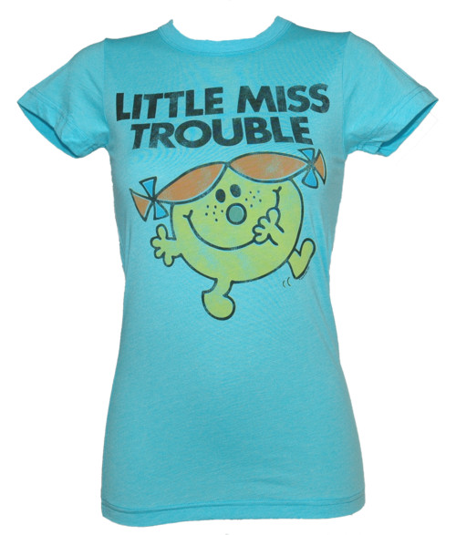 Turquoise Ladies Little Miss Trouble T-Shirt from Junk Food