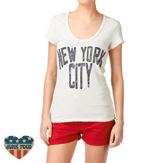 Womens Junk Food New York City T-Shirt - Salt