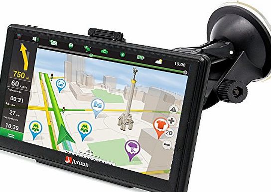 junsun Sat Nav - Junsun Windows CE 6.0 7 inch Capacitive Screen Car GPS Navigation System with UK and Europe Maps 8GB