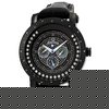 ``Hendrix`` Black Leather Diamond Watch