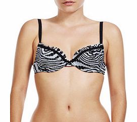 Black and grey print push-up bra