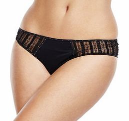 Black semi-sheer studded briefs