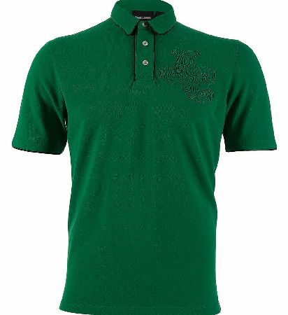 Just Cavalli Contrast Trim Green Polo