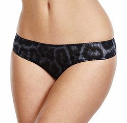 Grey leopard print thong
