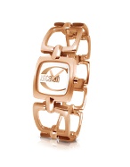 Just Cavalli Hole - Rose Gold Plated Cutout Link Bracelet Watch