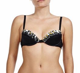 Just Cavalli Leopard print and lace push-up bra