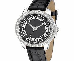 Just Cavalli Silver and black stainless steel watch