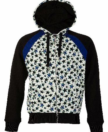 Just Cavalli Star Print Hooded Zip Top