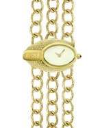 Just Cavalli Triptic - Gold Plated Chain Bracelet Dress Watch