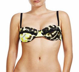 Yellow and black balconette bra