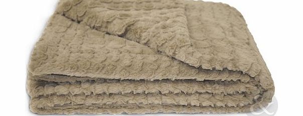 CONTEMPORARY FAUX FUR THROW - Latte Taupe Super Soft Blanket Sofa Throw Over Taupe ( Latte Brown ) 140cm x 200cm