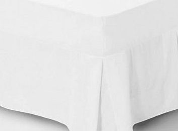 Just Contempo Plain FITTED VALANCE SHEETS Poly Cotton Bed Sheets Platform Base Valance Sheet White Box Pleat - King Size ( kingsize )