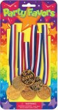 Just For Fun Award Medals (plastic on neckband, pack of 6) - Winner Gold