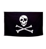 Just For Fun Bunting (8ft) Quality Paper Flags - Pirate (Skull and Crossbones)