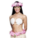 Just For Fun Hawaiian Shell Bra (with tie cord) - Cream Coloured