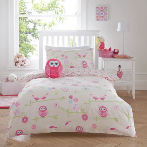 Just Kidding Twit Twoo Owl Duvet Cover & Pillowcase Set, Multi, Single