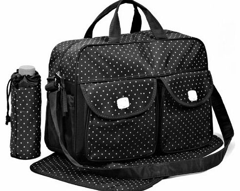 just4baby Black 3pcs Baby Diaper Nappy Changing Bag Set D:STAR Design