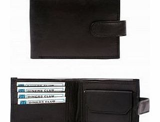 Just4ugifts Quality Mens Black Leather Wallet with Card Holder Case