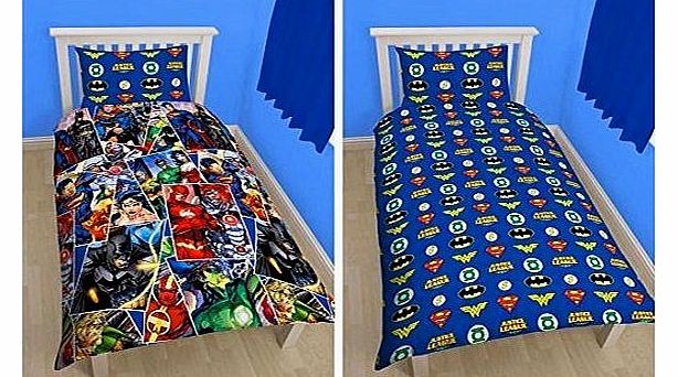Official Justice League Invincible Single Rotary Reversible Duvet Set New Gift (JLSD1)