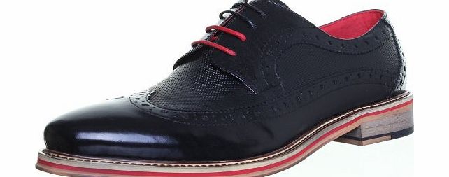 Justin Reece Drake Designer Mens Hand Made Leather Lace Up Brogue Shoes (10 UK, Black Bkk)