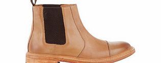 JUSTIN REECE Holborn camel leather chelsea boots