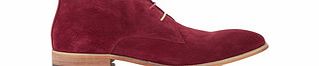 JUSTIN REECE Teddy burgundy suede lace-up boots
