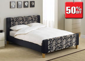 Justwise group ltd Kingsize Morgan Bedstead - Black / Upholstered