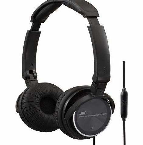 JVC 3-Way Foldable On-Ear Headphones with Smart Switch Remote and Mic for iPod, iPhone, MP3 and Smartphone - Black