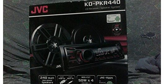 Brand New JVC Package Car Stereo Receiver MP3 WMA CD Player (KD-R440) + 6.5`` 2-way Car Speakers (CS-XM621) by JVC