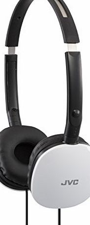 JVC Flats Noise Cancelling Lightweight On-Ear Headphones Compatible with iPhone and Android Devices - White