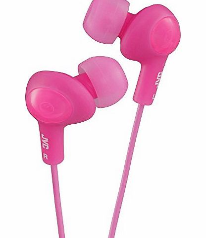 JVC HAFX5PE Gumy Plus Noise Isolating Headphones - Peach Pink