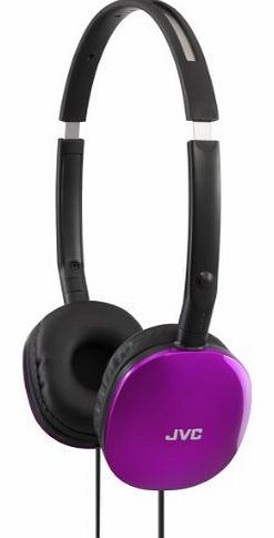 JVC HAS160V Flats Foldable Style Stereo Headphones - Violet