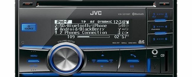 JVC KW-SD70BT Double Din Car Stereo with Built in Bluetooth SD Card Reader