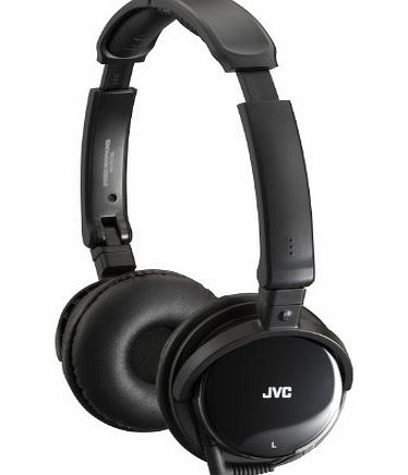 JVC Noise Cancelling Foldable Headphones for iPod / iPhone / MP3 Devices - Black
